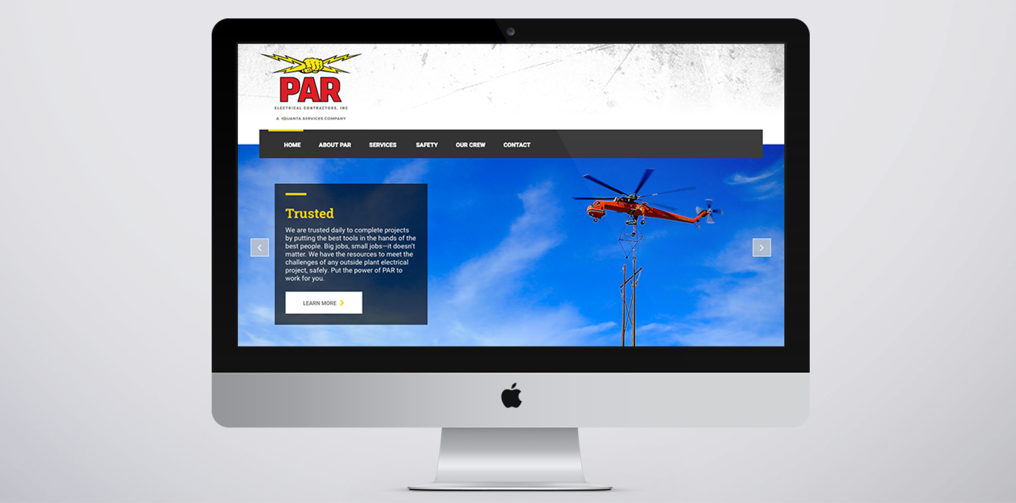 PAR responsive website home page