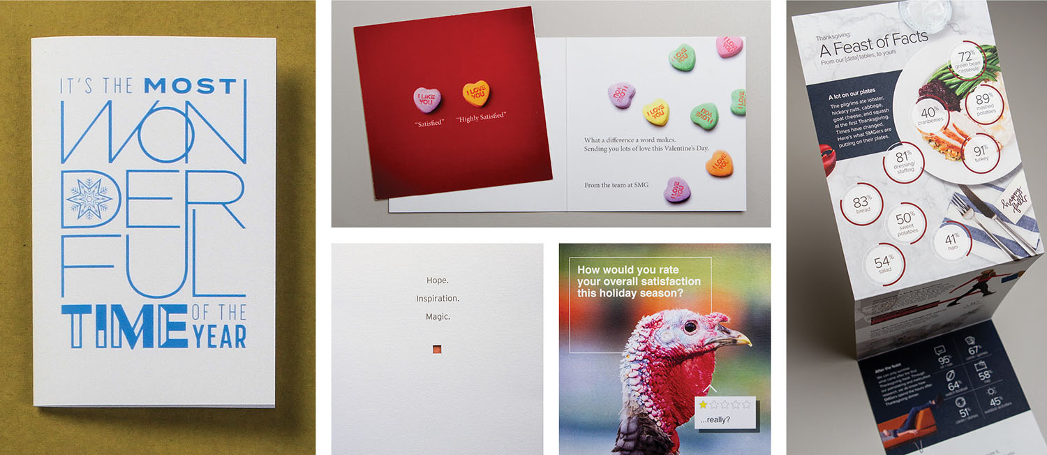 Holiday card designs by The Creative Department