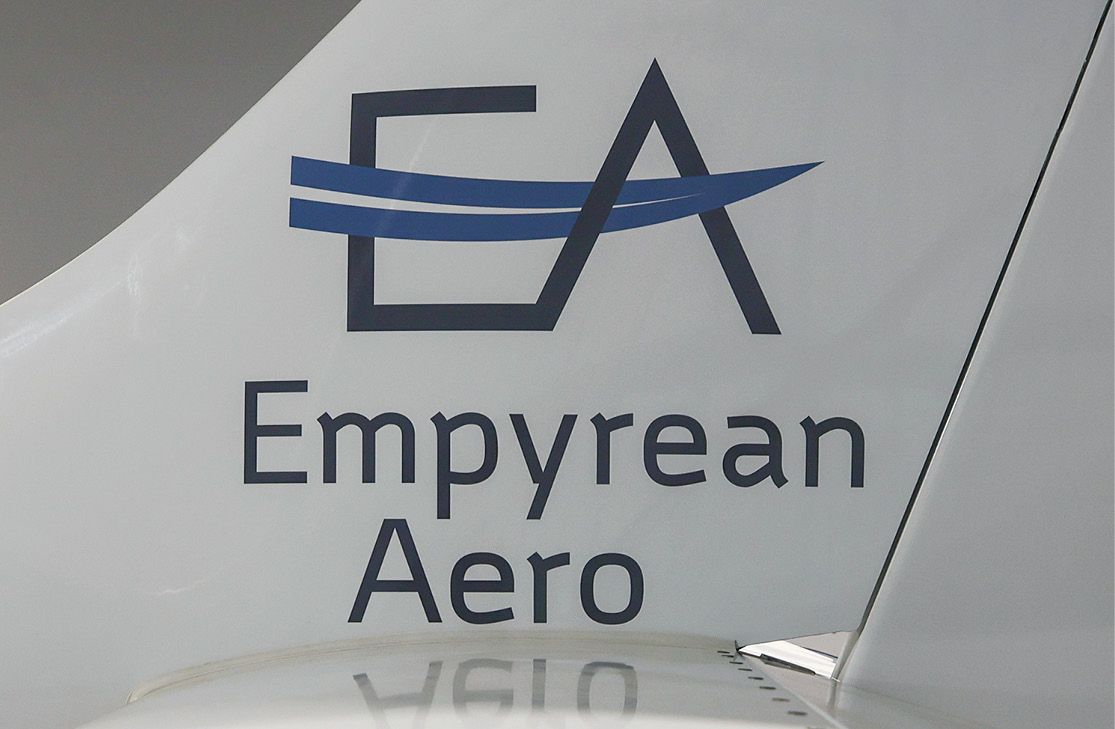 Empyrean Aero plane N513ST with logo on vertical stabilizer