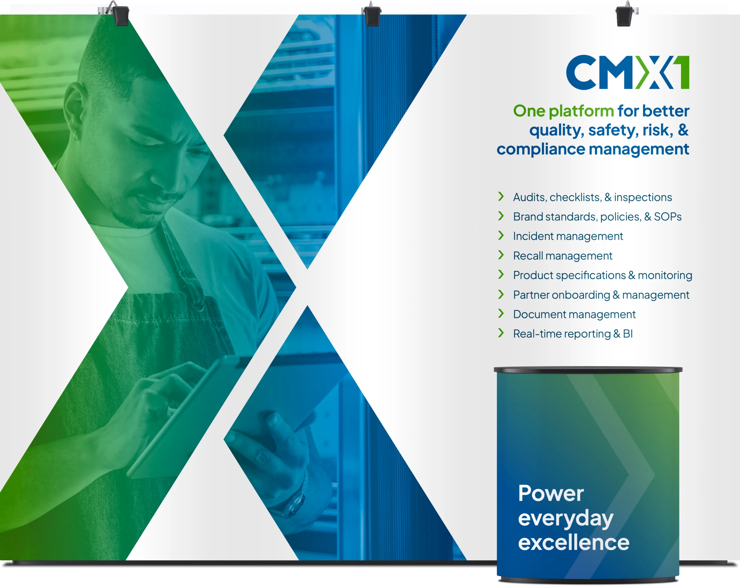 CMX1 trade show booth mock up