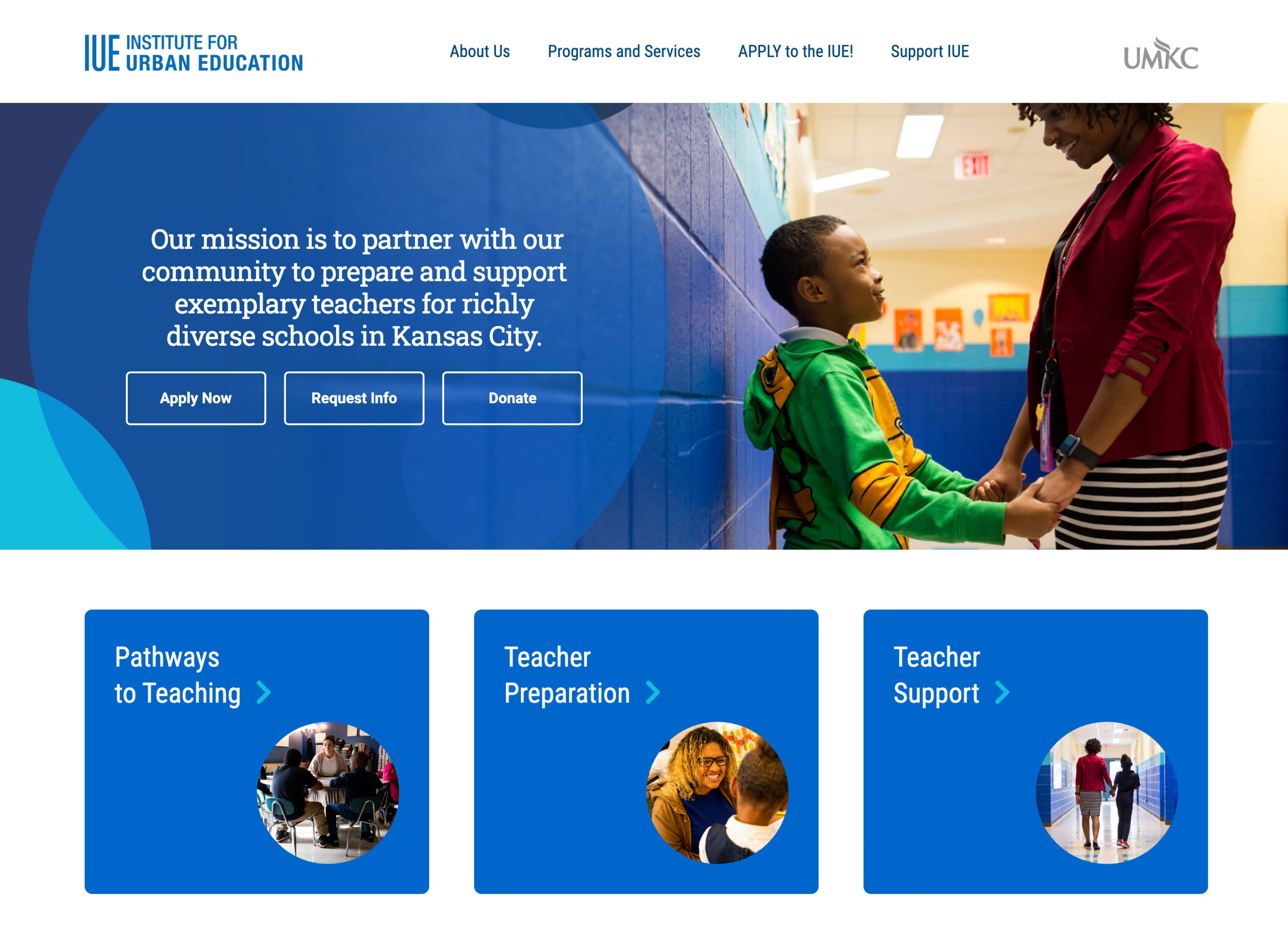 Institute for Urban Education website homepage