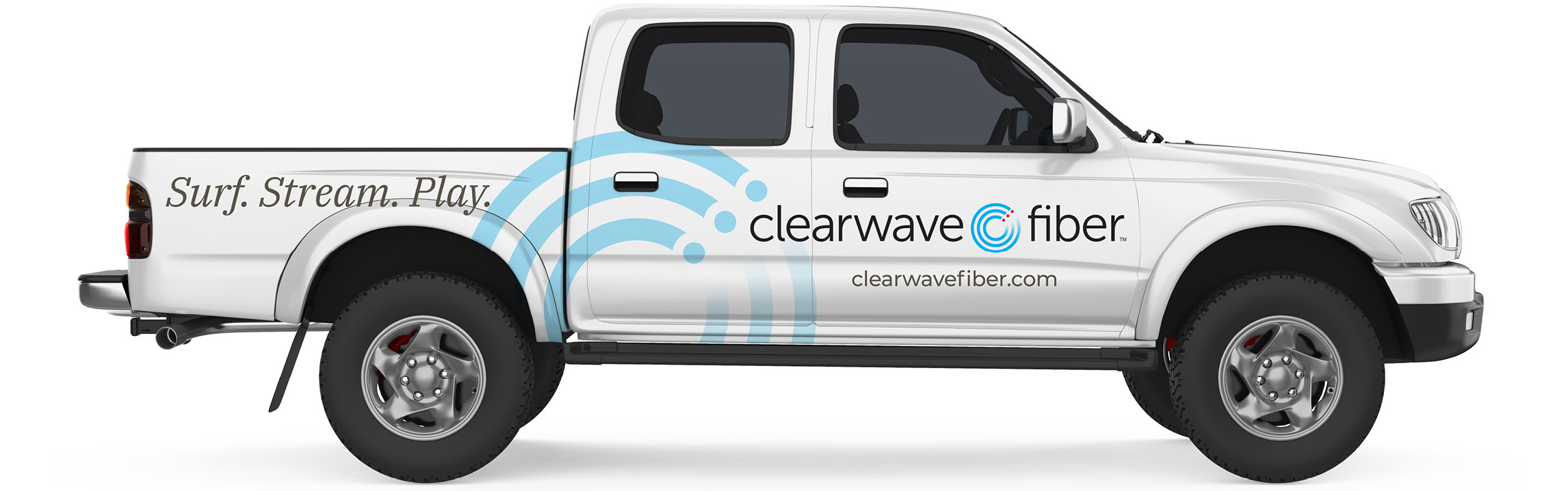 Clearewave Fiber business truck with side decals