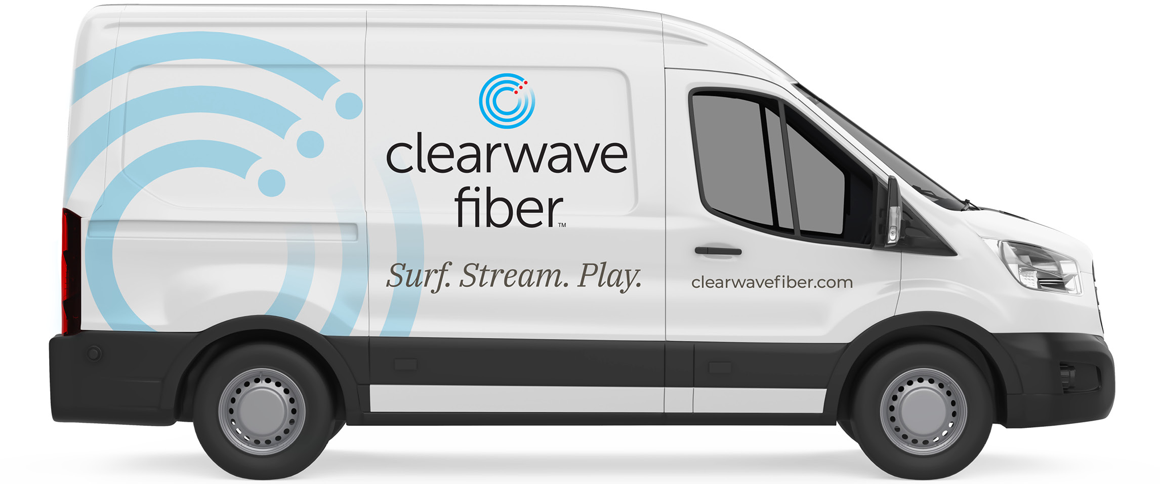 Clearewave Fiber business van with side decals