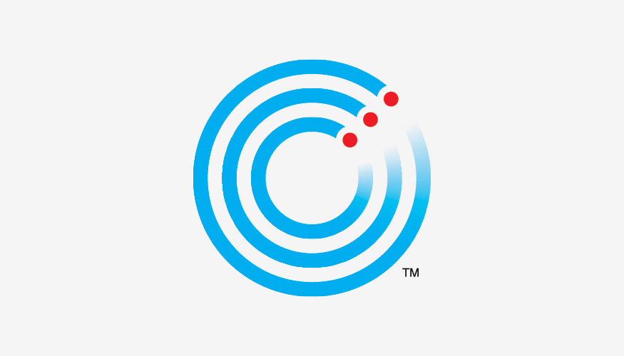 Clearewave Fiber icon — cyan and red on white